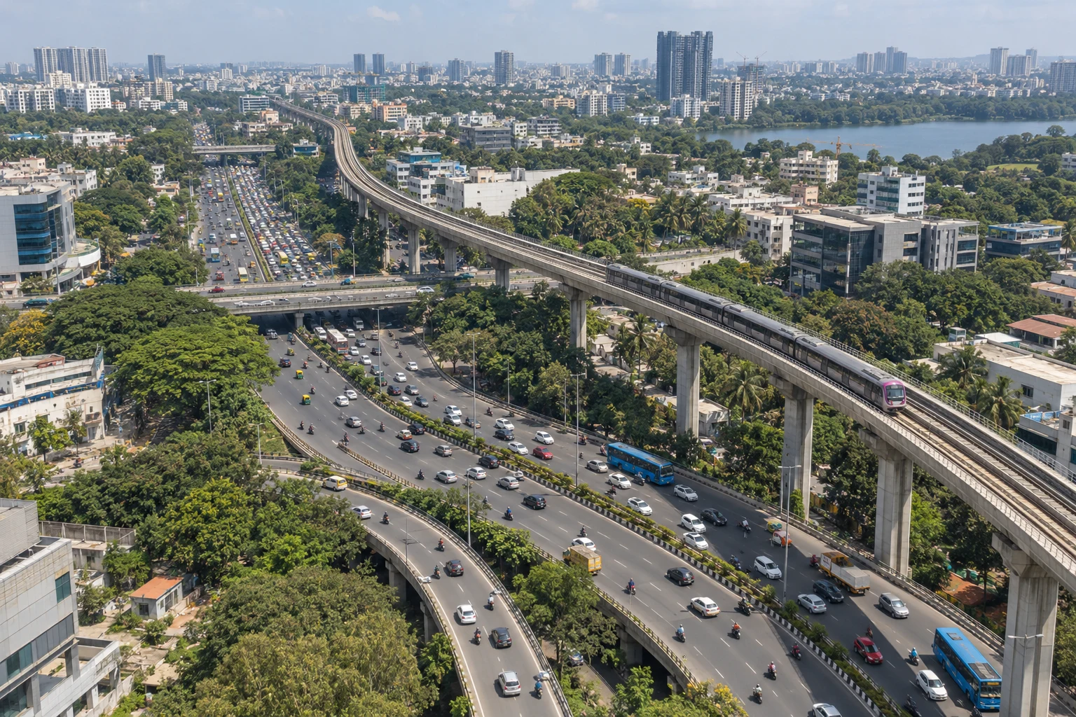 Illustrative broad road network and connecting approaches